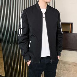 Men's Jackets Trendy Jacket Autumn Korean Casual Sports Baseball Striped And Handsome Clothing