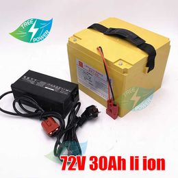 Large Capacity 72v 30ah Lithium Battery 72v 30ah Li Ion for Electric Bike 72v 3000w Motor Vehicle Tricycle Scooter + 5A Charger