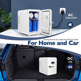 Refrigeration 4L 6Cans Mini Fridge for Home Car Cosmetics Mask Beverage Dormitory Refrigerator Cooler DC 12V /AC 220V R230816