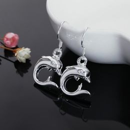 Dangle Earrings Brands 925 Colour Silver Little Dolphin Drop For Women Fashion Lady Jewellery Girl Christmas Gifts Long