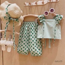 Clothing Sets Girls Clothes Set Summer Shirt Tops+Pants Girls Sets Fashion Children Clothing Suits 2Pcs Baby Girl Clothes R230816