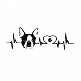 20 6 7CM Boston Terrier vinyl car sticker black silver CA-653217N