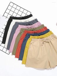 Women's Shorts Woman Cotton And Linen Summer Loose Pants Wide Leg Plus Size Clothing Sport Cropped High Waist Casual