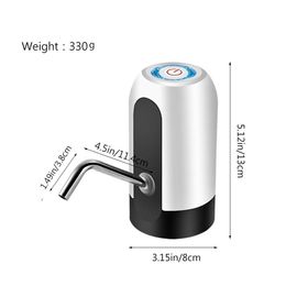 Other Drinkware Usb Charge Portable Water Dispenser Electric Pump For 5 Gallon Bottle With Extension Hose Barreled Tools 230815