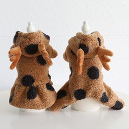 Dog Apparel Pet Four Legged Clothes Autumn Winter Medium Small Polka Dot Dress Cute Jumpsuit Sweet Cat Elk Costumes Puppy Fashion Hoodie