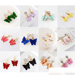 Stud Sweet Butterfly Earrings Acrylic Colour Kroean Beauty Wild Earring For Women Jewellery Wholesale Drop Delivery Dhk4Z