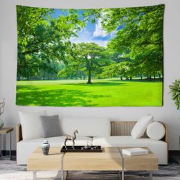 Tapestries Forest Scenery Tapestry Green Plants Tree Home Decoration Tapestry Wall Hanging Decor Crow Sofa Blanket