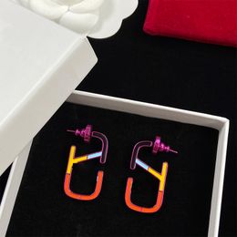 Women Brand Earrings Simple Metal Copper Pin Hollow Eardrops Youth Personalised Trendy Classy Vogue Earring Party Jewellery