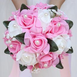 Flores de casamento Moda Bride Bouquet Buquet Bridal Holding Pearl Accessories Bouquets Buque de Mariage