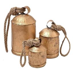 Decorative Objects Figurines Decor Jingle Bell Christmas Tree Ornaments Rustic Harmony Brass Bells For Decoration Set Of 3 Huge Handmade Cow Bells Vintage 230815