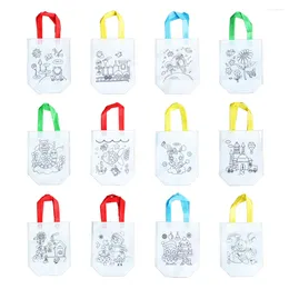 Storage Bags 12 Pcs Canvas Grocery Bag And Crafts For Kids Gift Shopping Painting Materials Tote