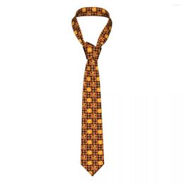 Bow Ties Halloween Plaid Pumpkin Pattern Necktie Men Women Polyester 8 Cm Neck Tie For Slim Classic Daily Wear Cravat Cosplay Props