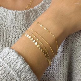 Link Bracelets Delysia King 4pcs/set Women Fashion Bracelet Tube Chain Disc Lace