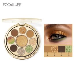 Eye Shadow FOCALLURE 9 Colors Glitter Eyeshadow Palette Waterproof Longlasting Shiny Shimmer Powder Makeup Cosmetics 230816