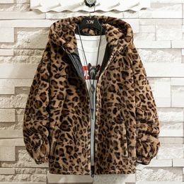 Mens Jackets Fallwinter Leopard Print Jacket Loose and Comfortable Cottonpadded Jacket Fashion Mens and Womens Autumn Warm Jacket 230815