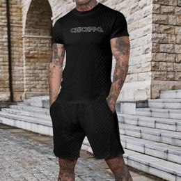 Men's Tracksuits 2023 Summer Short Sleeve T Shirt Matching Shorts Set Handsome Sports Fashion Style Daily Clothing