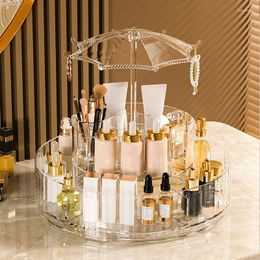 Storage Boxes Makeup Organizer Jewelry Lipstick Skincare Products Desktop Rack 360 ° Rotation Box