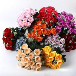 Декоративные цветы искусственные богатые пиони букет шелковый фальшивый цвет