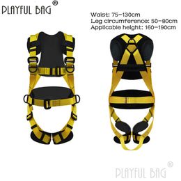 Climbing R PB Playful bag Full body five point Safety Belt Waist cover Outdoor high work safety belt Electric construction protection ZL74 230815