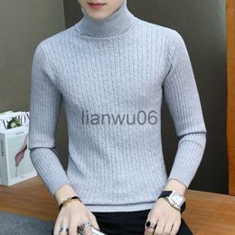 Men's Sweaters 2022 Men High Quality Winter Knit SweatersMale Slim Fit High Collar Tight Knit Shirt Men's Pullovers Rollneck Knitted Sweaters J230806