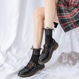 Women Socks Tassel Hollow Short Ladies Students Spring And Summer Personality Dark Jk Japanese Tube Loli Stockings