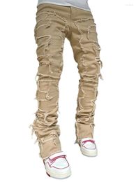 Mens Jeans 2023 Cool Anganited Slim Slimt Stretch Stretch Denim pantaloni Streetwear Style Fashion Associazioni 0F8L