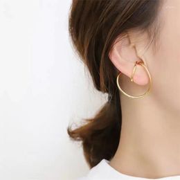 Backs Earrings Design Trend Simple Geometric Distortion Irregular Curve Clip For Women Girl No Pierced Cool Style