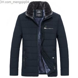 Men's Jackets Men's warm jacket winter park fur collar windproof cotton pad thick black jacket men's casual autumn wool jacket men's Z230816