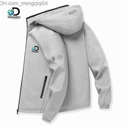 Men's Down Parkas 2022 Spring and Autumn High Quality Camping Jacket Men's Outdoor Riding Fishing Jacket Hooded Windbreaker Casual Sports Jacket Z230816
