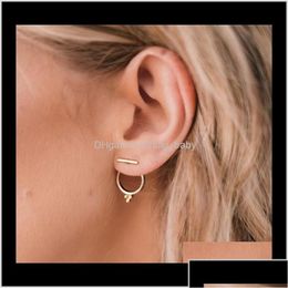 Stud Fashion Gold Colour Big Hoop Earring Exquisite Round Circle Earrings Women Personality Ear Jewellery European Style A595 Drop Delive Dhnlw