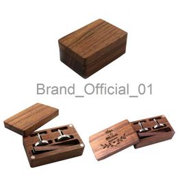 R2LE Vintage Wedding Wood Tie Clip Box Jewellery Storage Box Ring Earring Container Storage for CASE Jewellery Box Favour Gifts x0816