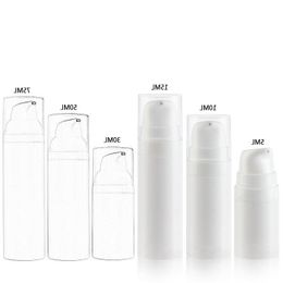 5 10 15 30 50 75ML Empty Refillable White Airless Pump Bottle Vacuum Pump Cream Lotion Bottle For Toiletries Liquid Container Hencu