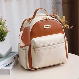 Diaper Bags Mom backpack PU leather mummy multifunctional shoulder bag Baby convenient diaper waterproof sleeping bag HMB19 Z230816