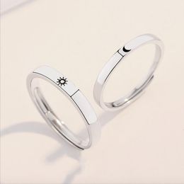Wedding Rings Adjustable Sun Moon Couple Ring Student Men and Women Alien Love Simple Days of Ritting Valentine's Day Birthday Gift 230815