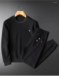 Men's T Shirts 2023 Spring Autumn Two Piece Set Linen Fabric Casual Sweatshirt And Sweatpants Mens Sports Suit Fashion Tracksuit