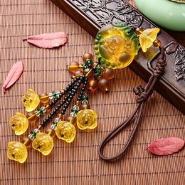 Keychains Jade Pendant Charms Car Key Keychain Pendants Accessories Chinese Fengshui Beast Bring Lucky And Safe