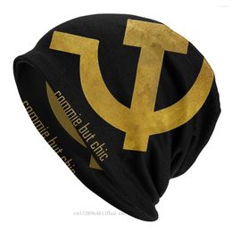 Berets Russian CCCP Spring Hats Communist Symbol Hammer Sickle Commie Chic Thin Hat Bonnet Skullies Beanies Caps Men Women's Earmuffs