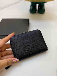 Small Leather Wallet Credit Card Slots Luxury Designer Women Purse Coin Purse Black Card Wrapped Cowhide Document Pocket