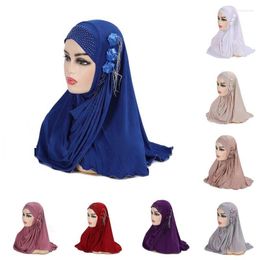 Ethnic Clothing Muslim Islamic Floral Hijab One Piece Amira Cap Niqab Khimar Women Ramadan Headwear Arab Shawls Turban Wrap Malaysia Head