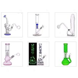 Smoking Pipes 16 Styles Glow In The Dark Beaker Bong Bubbler Water Pipe 8 Arm Tree Perc Recycler Fab Egg Dab Oil Rig With Male Banger Dhy4Z