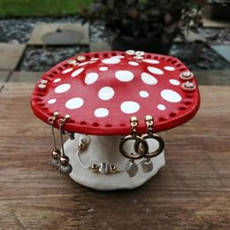 Storage Bags Mushroom Earring Holder Resin Display Hanging Stand Dressing Table Desktop Decoration