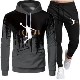 Mens Tracksuits Men Women Jacket Tracksuit Hoodies Casual Thick Pullover and Long Pant 2piece Set Autumn Fleece Jogger Sports Suit 230815