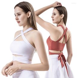 Yoga Outfit Fitness Gym Golf Tennis Clothes Strapping Sports Vest Women's Run Beauty Back Underwear With Chest Pad Top Women