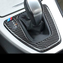 Carbon Fibre Car styling Inner Control Gear Shift Box Panel Decorative Cover Trim Strip For BMW 3 Series E90 E92 Accessories236H