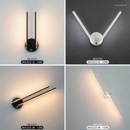 Wall Lamps 300° Rotatable LED Lamp Adjustable Angle Bedside With Switch Nordic Mirror Front Light For Indoor Room Decoration