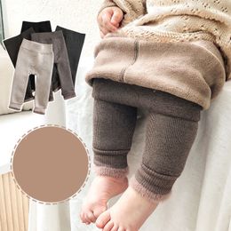 Trousers Infant Girl Legging Winter Warm Children Pants Thicken Fleece Toddler Kids Trousers For Baby Girls Leggings Velvet 230816
