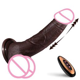 Dildos/Dongs AAV Black Big Penis 9.5 Inch Dildos for Women Thrusting Dildo Vibrator Realistic Vibrating Dick Sex Toys with Strong Suction Cup HKD230816