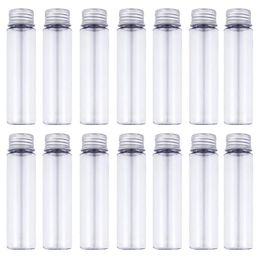 50ml Clear Flat Plastic Test Tubes with Aluminium Screw Caps Candy Cosmetic Travel Lotion Containers Dcguc