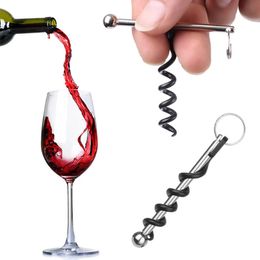 Mini Stainless Steel Corkscrew Openers Professional Portable Outdoor Wine Opener With Keychain Camping Picnic Kitchen Accessories Q473