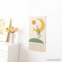 Tapestries Home Decor Cotton Tassel Handmade Wall Hanging Tapestry Landscape Wall Art Background Cloth Tapestry R230816